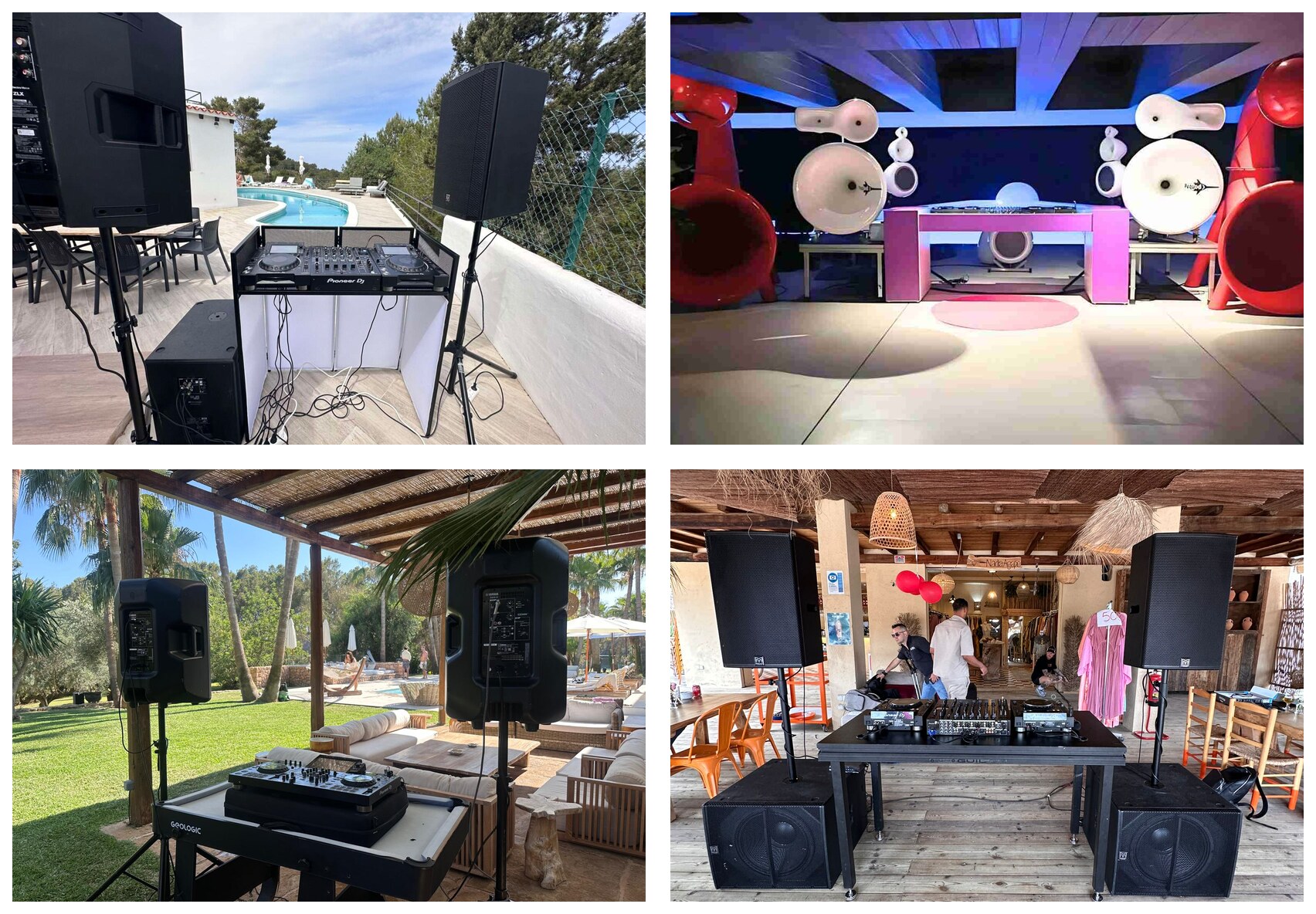 DJ and sound system equipment hire collage
