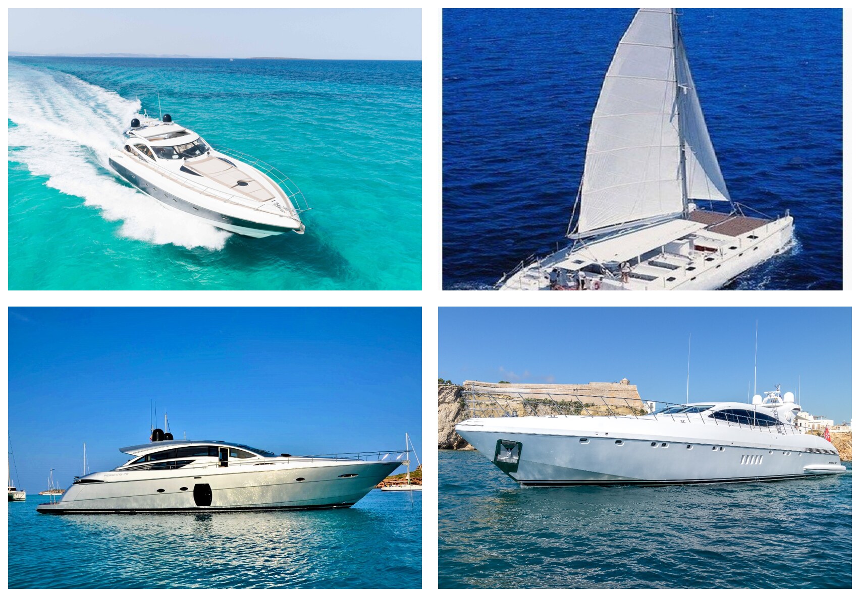 Boat and yacht day charters collage